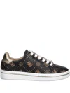 Guess Usa Monogram Lace-up Sdneakers In Black