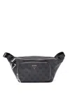 Guess Usa Monogram-logo Belt Bag In Grey