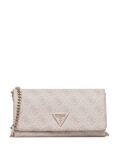 Guess Usa Monogram-logo Clutch Bag In Neutrals
