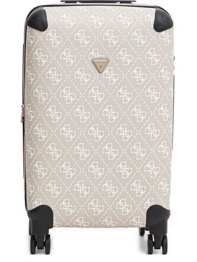 Guess Usa Monogram Luggage In Neutrals