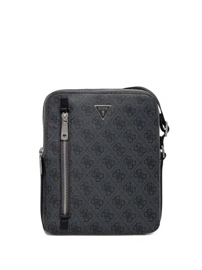 Guess Usa Monogram Messenger Bag In Black