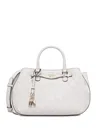 Guess Usa Monogram Padlock Tote Bag In White