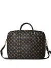 Guess Usa Monogram-pattern Laptop Bag In Black