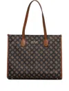 Guess Usa Monogram-pattern Logo-details Tote Bag In Brown