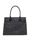 Guess Usa Monogram-pattern Luggage In Black