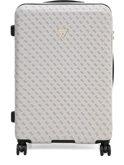 Guess Usa Monogram-pattern Luggage In Neutrals