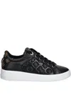 Guess Usa Monogram-pattern Sneakers In Black