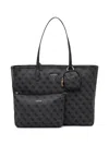 Guess Usa Monogram-pattern Tote Bag In Black