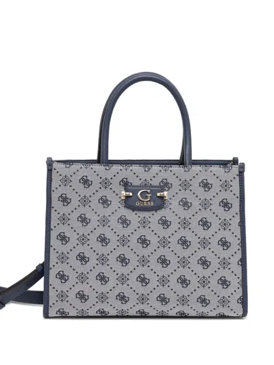 Guess Usa Monogram-pattern Tote Bag In Blue