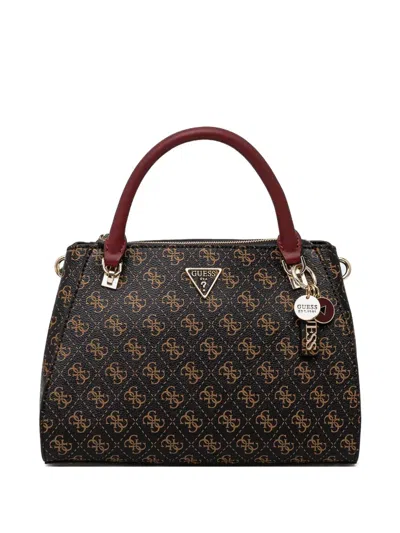 Guess Usa Monogram-pattern Tote Bag In Brown
