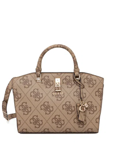 Guess Usa Monogram-pattern Tote Bag In Neutral