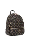 Guess Usa Monogram-pattern Zip-around Backpack In Black