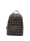 Guess Usa Monogram-pattern Zip-fastening Backpack In Multi