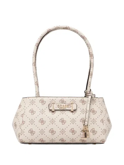 Guess Usa Monogram Pendant Tote Bag In Neutral
