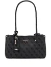 Guess Usa Monogram Plaque Shoulder Bag In Black