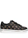 Guess Usa Monogram Sneakers In Black