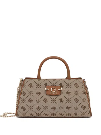 Guess Usa Monogram Top-handle Tote Bag In Neutral