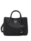 Guess Usa Monogram Top-handles Tote Bag In Black