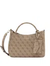 Guess Usa Monogram Top-handles Tote Bag In Brown