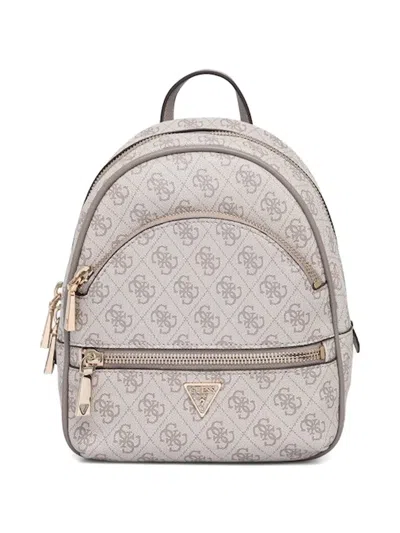 Guess Usa Monogram Top-handle Backpack In Neutral
