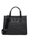 Guess Usa Monogram Tote Bag In Black