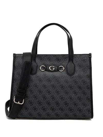 Guess Usa Monogram Tote Bag In Black