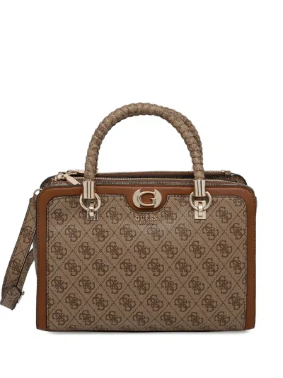 Guess Usa Monogram Tote Bag In Neutrals
