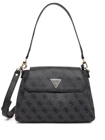 Guess Usa Monogram Two-way Handbag In Black