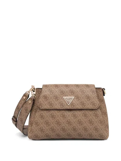 Guess Usa Monogram Two-way Handbag In Neutrals