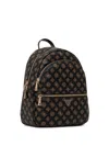 Guess Usa Monogram Zip Backpack In Black