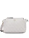 Guess Usa Monogram Zip Satchel In Neutral