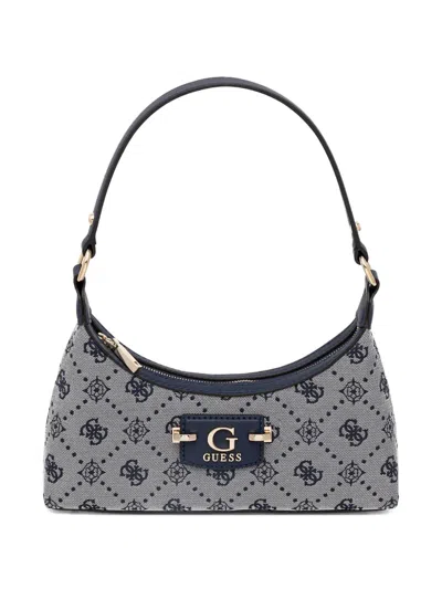 Guess Usa Monogram Zip Tote Bag In Gray