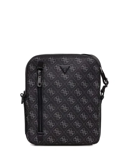 Guess Usa Monogrammed Crossbody Bag In Black