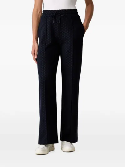 Guess Usa Monogram-pattern Drawstring Track Pants In Blue
