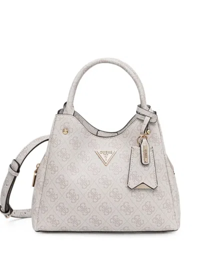 Guess Usa Monogram-pattern Logo-plaque Tote Bag In Neutral