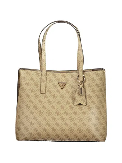Guess Usa Monogram-pattern Tote Bag In Brown
