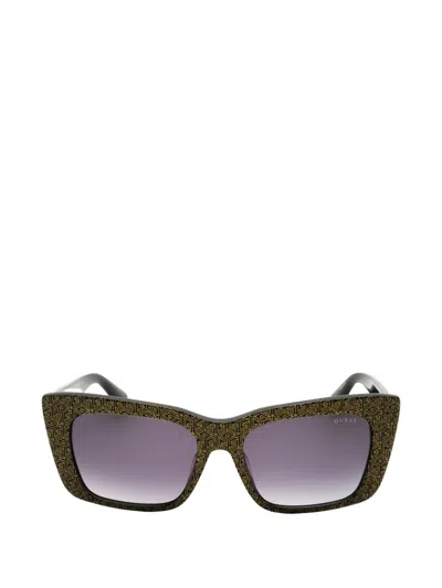 Guess Usa Monogram-print Cat-eye Sunglasses In Green