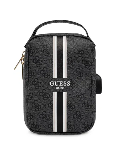 Guess Usa Monogram-print Striped Tech Bag In Multi