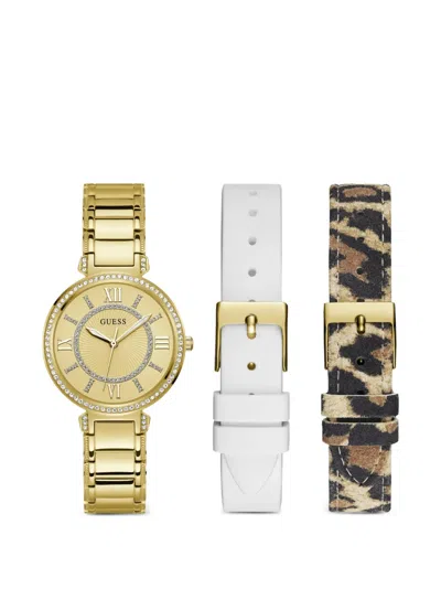 Guess Usa Montage Crystal-embellished 36mm Watch In Multi