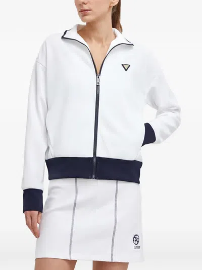 Guess Usa Mylah Zip-up Track Jacket In White