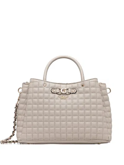 Guess Usa Nadira Girlfriend Quilted Chain-strap Tote Bag In Neutral