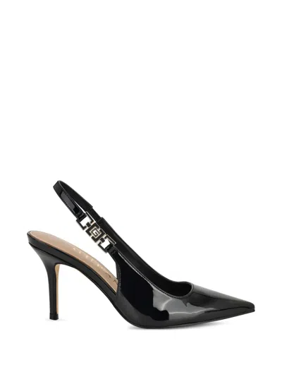 Guess Usa Nassha Patent-leather Slingback Pumps In Black