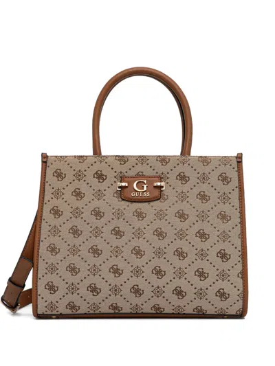 Guess Usa Neda 4g Logo-pattern Tote Bag In Neutral