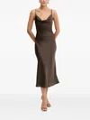 Guess Usa New Akilina Cowl-neck Midi Dress In Brown