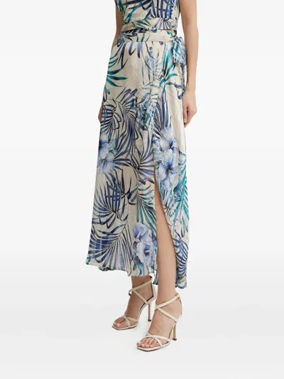 Guess Usa New Romana Tropical-print Wrap Maxi Skirt In Multi