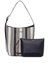 Guess Usa Nicolette Striped Tote Bag In Blue