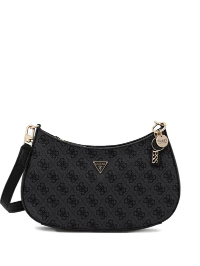 Guess Usa Noelle 4g Curved Shoulder Bag In Black