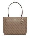 Guess Usa Noelle 4g Logo-monogram Charm Tote Bag In Neutral
