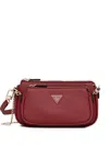 Guess Usa Noelle Chain Satchel Cross Body Bag In Red