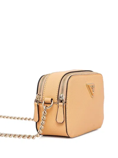 Guess Usa Noelle Double-zip Chain Cross Body Bag In Neutral
